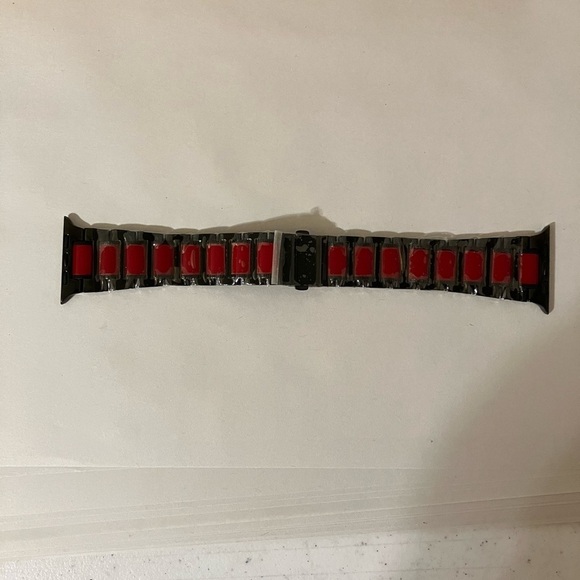 smart watch band replacement 44mm Red And‎ Black Stainless Steel - Picture 4 of 8